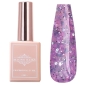 Preview: UV Gel - Lila Pailetten Nachtleuchtend -  Night Glow Confetti Gel - Funky Pink